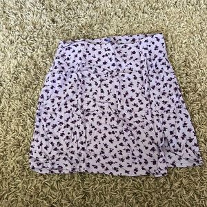 Motel Rocks purple floral mini shirt with side slit